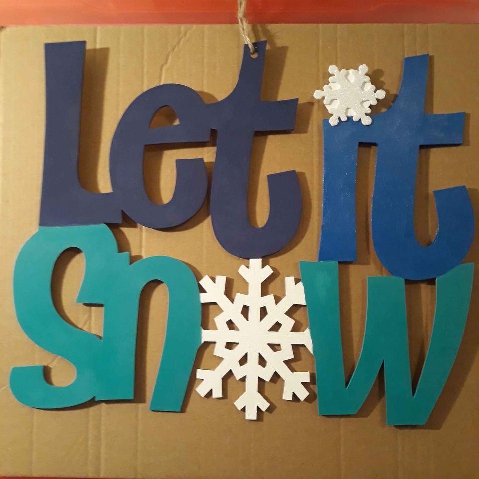 Let It Snow - Royal Blue, White and Teal